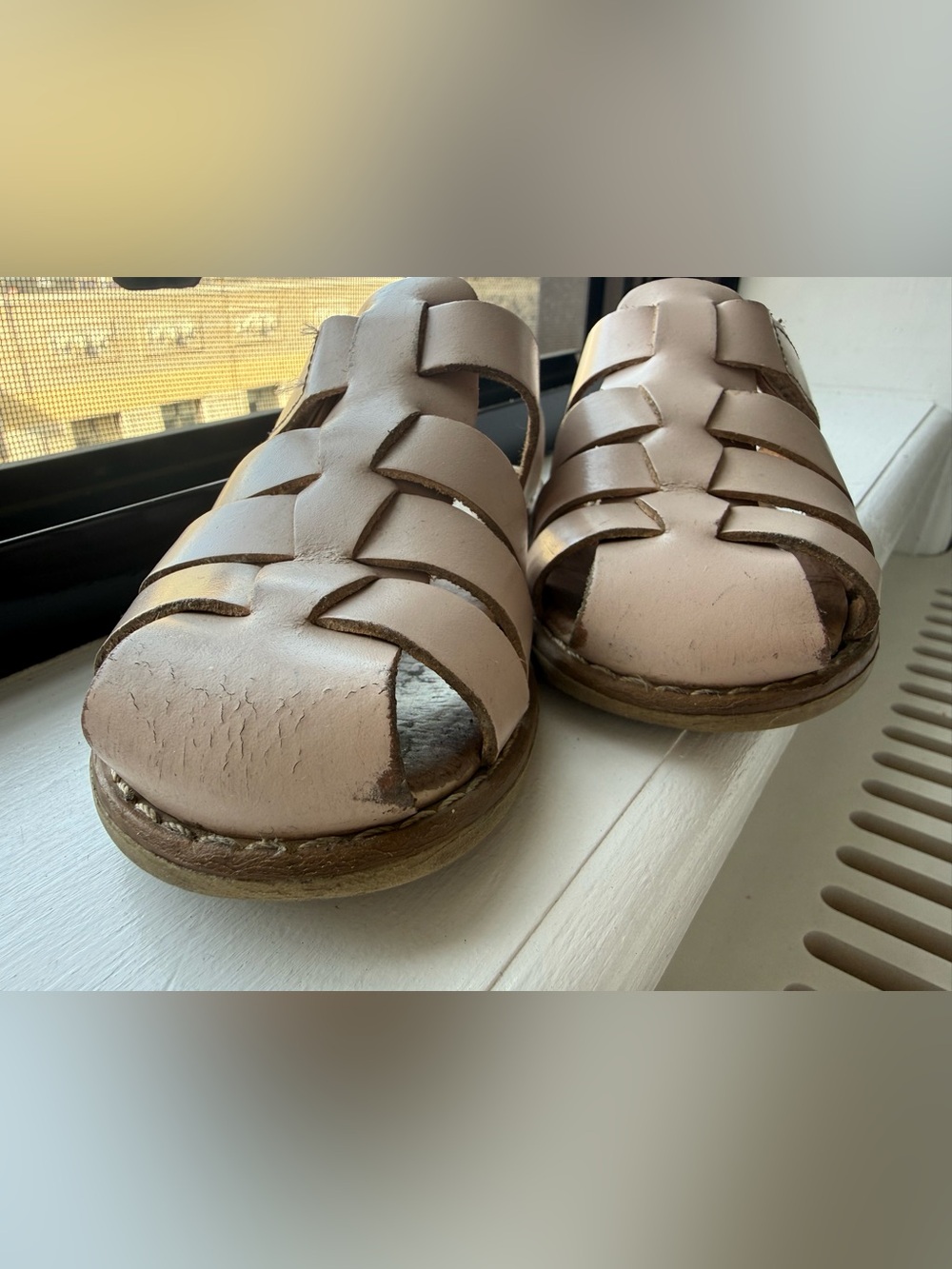 Papouelli London pale pink Momo fisherman sandal, sz 8 little kid - Picture 9 of 10